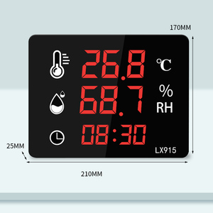 Thermomètre numérique d'humidité et de température avec affichage de l'heure, mural ou sur pied, double usage, écran LED haute luminosité LX915 LX915A - Product Image 2