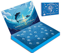 24 leurres souples en forme de crayon, plaques métalliques et paillettes, 403g, assortiment de pêche en boîte surprise de Noël, cadeau pour divers poissons et animaux aquatiques, en plastique
