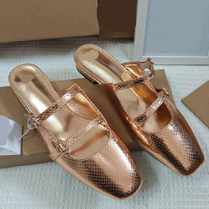 Nuove Ciabatte Donna Estive 2026 con Punta Quadrata Dorate, Casual da Esterno, Leggere e Comode, Sandali Bassi da Donna - Product Image 3