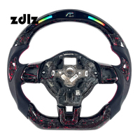 Accessoires de voiture Volant en fibre de carbone forgée rouge LED personnalisé pour Volkswagen VW Golf 6 MK6 2010-2017