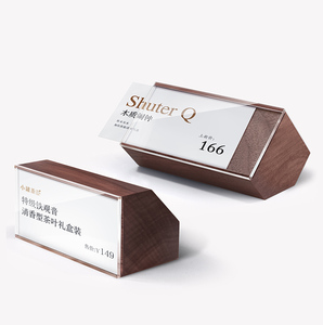 Supporto per espositore in legno di legno regalo pentagono noce naturale <span class=keywords><strong>Vintage</strong></span> per negozio al dettaglio - Product Image 2