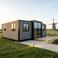 Maison préfabriquée mobile en conteneur, extensible, modulaire, 20FT 40FT, assemblage rapide, utilisation hôtelière, maison préfabriquée moderne de luxe