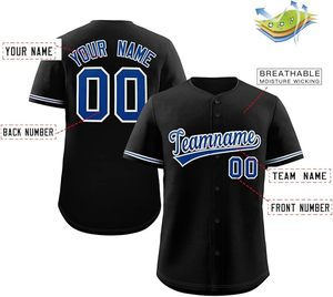 Gepersonaliseerd bedrukt professioneel honkbalshirt Naamnummer Logo Versterkte stiksels Sneldrogend 100% polyester sportteamshirt - Product Image 2