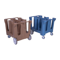 Chariot de transport manuel en plastique pour lave-vaisselle Pegasus, chariot de service multi-niveaux pour assiettes, chariot à vaisselle empilable et roulant
