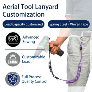 สายคล้องเครื่องมือแบบยืดหดได้ ทนทาน พร้อมคาราไบเนอร์สแตนเลส 304 ป้องกันการตกหล่น สายรัดนิรภัย GUOFENG คุณภาพสูง - Product Image 1