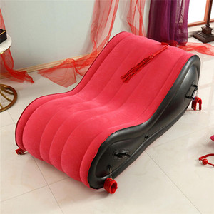 PVC 에어 쿠션 섹스 소파 침대 BDSM 섹시 의자 4개 수갑 포함 야외 가구 커플용 (해변, 정원) - Product Image 1