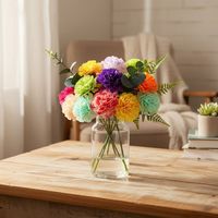 Têtes de fleurs artificielles en plastique orange et œillets pour DIY, style rétro, pour décoration de mariage et de maison, vente en gros d'usine