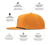 Casquette Snapback Personnalisée Hydro-Imperméable Performance Perforée au Laser 5 Panneaux Casquette de Baseball Imperméable pour Hommes et Femmes