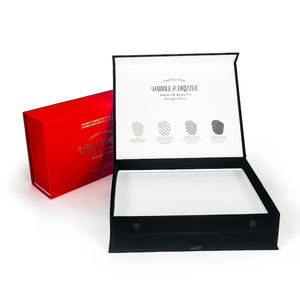 Aangepaste Rode Zwarte Fluwelen Magnetische Papieren Doos Voor Parfum Glazen Fles Doos Met Luxe Goud Folie Stempelen - Product Image 5