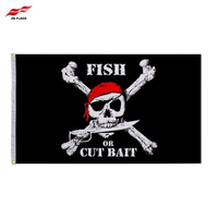 Drapeau de Pirate 3*5 pieds, 100% Polyester, imperméable, poisson de Pirate ou drapeau d'appât coupé, vente en gros