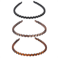 PDANY Vente en gros cerceau de cheveux de couleur unie tendance unisexe bandeaux de cheveux bruns noirs accessoires de cheveux en plastique ondulés pour femmes