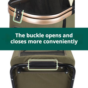 डबल पालतू रोलर कार्ट डबल-डेकर पालतू ट्रॉली बड़ी क्षमता एल्यूमीनियम मिश्र धातु फ्रेम कई बिल्लियों कुत्तों की यात्रा के लिए - Product Image 3