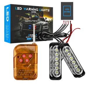 Lampu strobo LED 24 LED mobil nirkabel lampu kedip darurat mobil lampu peringatan strobo truk Trailer 12V lampu Diode otomatis