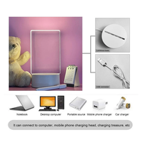 Lampes de nuit LED lumineuses transparentes USB, lampe de nuit en acrylique lumineuse, tableau d'affichage effaçable, calendrier, ornements de bureau