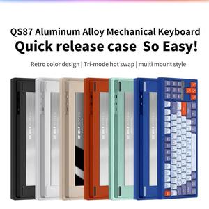 AJAZZ QS87 numerical aluminum mechanical <b>keyboard</b> thin film transistor display USB interface wireless three-mode <b>keyboard</b> - Product Image 2