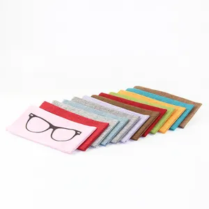 Shinetai Soft Linen Fabric Portable Handmade Eyeglass Bag Sunglasses Pouch Case