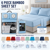 Lot de 6 draps en viscose de bambou taille King, rafraîchissants, doux, respirants, avec poches profondes, vente en gros