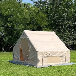 Carpa de Lona para Acampar, Impermeable, de Doble Capa, para 6-8 Personas, con un Dormitorio, Armazón Recto, Montaje Manual, para Uso en Exteriores en Tres Estaciones - Product Image 2