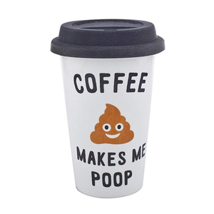 Tasses à café en porcelaine à double paroi avec couvercle, motif Days Design, blanches, populaires et abordables - Product Image 6