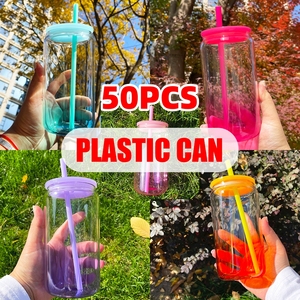 USA Warehouse 16oz Can Shaped Ombre Jelly Color Gradient Colored 16oz Kids Can <strong>Plastic</strong> Acrylic Soda <strong>Beer</strong> Can Cup Water <strong>Bottle</strong> - Product Image 1