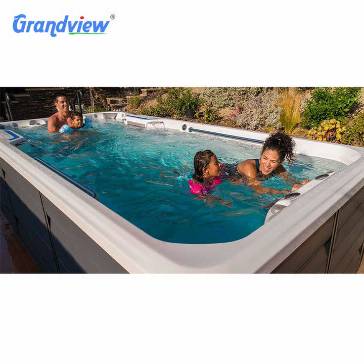 Popular Dual Zone Endless Long Swimming Pool and Swim Spa 8 Person Acrylic Inground Swimming Pool for Sale