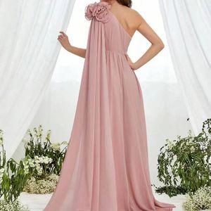 Elegante <span class=keywords><strong>Vestido</strong></span> de Gasa de un Solo Hombro con Cuello Sesgado para Fotografía de Maternidad para Mujeres Embarazadas - Product Image 2