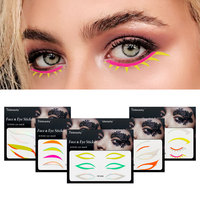 Autocollants pour les yeux holographiques non toxiques réutilisables imperméables Maquillage des yeux Tatouage temporaire pour le visage Autocollants pour les sourcils pour Halloween Carnaval