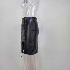 <span class=keywords><strong>Jupes</strong></span> <span class=keywords><strong>courtes</strong></span> noires skinny élégantes en similicuir à taille haute, style streetwear, grande taille, mode - Product Image 3