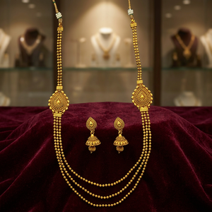 Ensemble collier long et boucles d'oreilles en alliage plaqué or antique - Cadeau d'anniversaire de mariage sans nickel ni plomb - Product Image 3