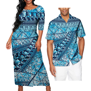 Estampado a pedido, estampado tribal polinesio, trajes a juego <span class=keywords><strong>para</strong></span> la familia, <span class=keywords><strong>ropa</strong></span> <span class=keywords><strong>de</strong></span> pareja, conjunto Samoan Puletasi y camisas <span class=keywords><strong>de</strong></span> talla grande <span class=keywords><strong>para</strong></span> <span class=keywords><strong>hombre</strong></span> - Product Image 3