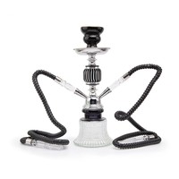 Set Rokok Hookah Arab Pipa Ganda Aluminium Beku Baru dengan Pot Kecil Logam Mewah untuk KTV Bar, Dilengkapi Pipa Kaca Khusus