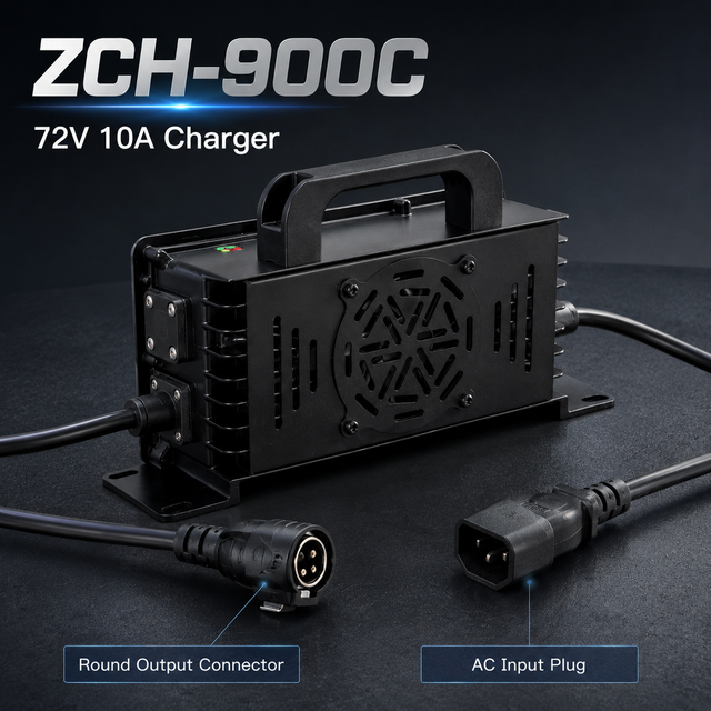 ZCH-900C 72V 10A Fast Battery Charger 84V Output for Electric Bike Electric Scooter Motorcycle and ATV