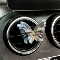 Diffuseur de parfum d'ambiance de luxe en forme de papillon pour grille d'aération de voiture, pierre aromatique florale, ornement décoratif intérieur personnalisable, parfum longue durée