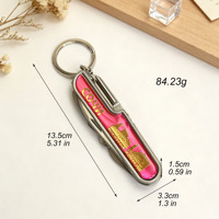 Couteau multifonction pliant de poche 11-en-1 personnalisé avec logo, porte-clés, artisanat métallique, souvenir, vente en gros