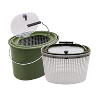 TUOLI Boîte de pêche souple en PP grande capacité, étanche, 5L/10L/15L, multifonctionnelle, portable, pour le transport de poissons vivants, seau de mer