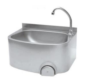 Lavabo à <span class=keywords><strong>main</strong></span> mural en acier inoxydable durable avec contrôle du genou, parfait pour le service alimentaire, la médecine et l'hospitalité - Product Image 2