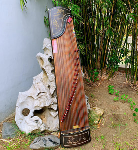 Instrumento de madeira guzheng gravado de alta qualidade, padrão 21, instrumento chinês de madeira - Product Image 1