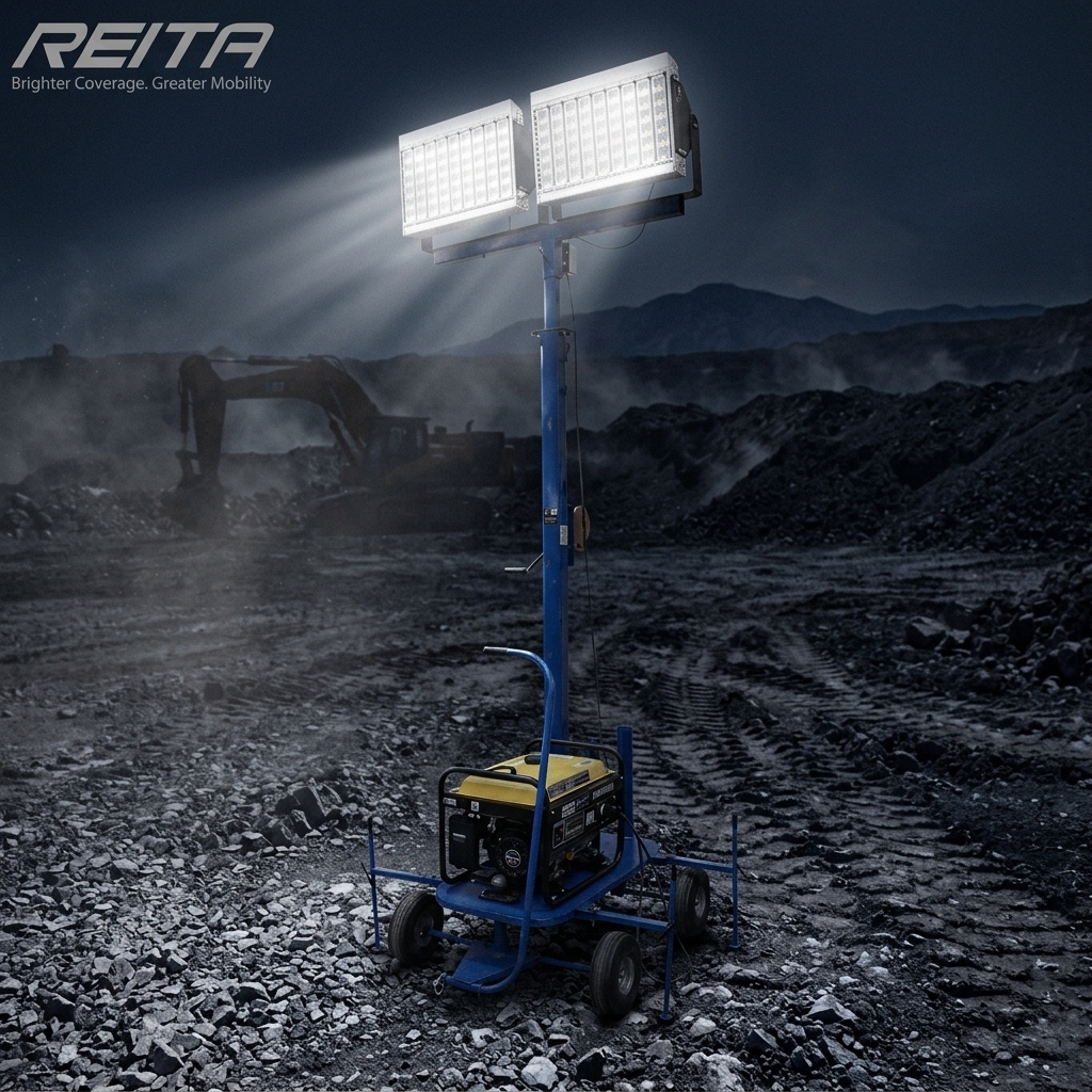 Portable Mobile Led Flood Lights 100w 300w 500w Explosion Proof 12V-48V or 380V-480V for Construction Mnie Sites