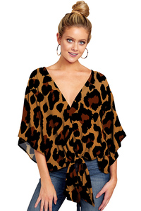 Blusas Florais Casuais Femininas Plus Size <span class=keywords><strong>5XL</strong></span> com Mangas Bufantes e Laço Frontal Estilo Boho - Lançamento Quente - Product Image 4
