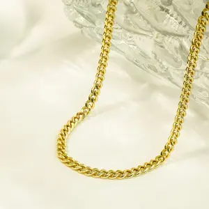 Gioielli all'ingrosso da uomo Hip Hop gioielli in oro 18 carati catena spessa impermeabile braccialetto cubano personalizzato puro collana girocollo a catena cubana
