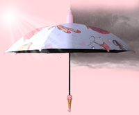 Parapluie de danse pour filles, motif princesse de ballet, coupe-vent, dessin animé, mignon, avec long manche, imperméable, accessoires de danse