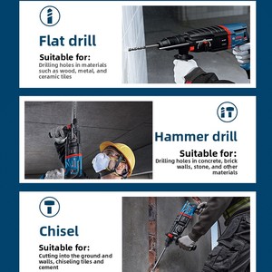 Trapano a percussione elettrico a quattro fori per impieghi gravosi 220V, originale multifunzione ad alta potenza GBH2-26, velocità continua, avanti e indietro - Product Image 4
