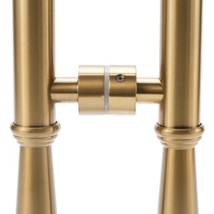 Poignée de porte principale en cuivre pur de 24 pouces de long, finition or brossé, paire de poignées, quincaillerie haut de gamme pour entrée de gros appareils électroménagers - Product Image 5