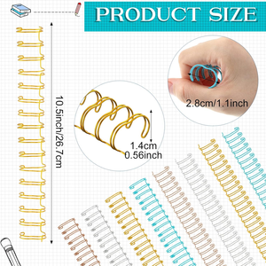 9/16 pollici Twin Loop spine doppia bobina ad anello colori freschi filo vincolante <span class=keywords><strong>per</strong></span> ufficio e scuola taccuino e la creazione di File - Product Image 2