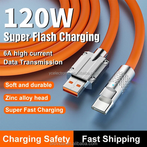 Câble de charge super rapide 120W 6A en alliage de zinc et silicone liquide, type C, 1 mètre, pour <span class=keywords><strong>smartphone</strong></span> <span class=keywords><strong>Android</strong></span> - Product Image 3