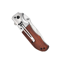 Vente en gros 3Cr13 acier inoxydable gravé manche en bois extérieur EDC Camping couteau de poche pliant pour cadeau