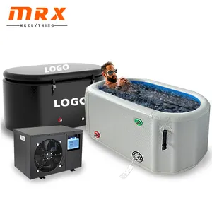 MRX Wholesale Color Custom Black White Foldable Whole Body I Ice Bath Free-standing Ice Plunge Tub Inflatable Adult Bath
