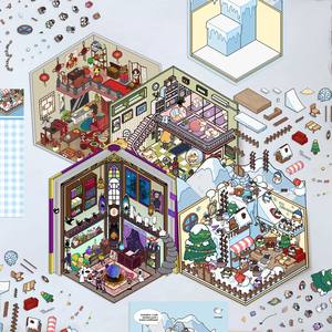 Cartoon Puppy En Kat 3d Pte Materiaal Restaurant Landschapsarchitectuur Decoratieve Sticker - Product Image 3