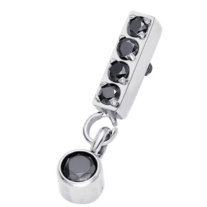 Juego de bisel de grado de implante ASTM F136, barra larga, circonita cúbica, extremo de hélice superior roscado interno, Piercing de titanio G23 - Product Image 4