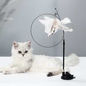 <strong>Cat</strong> Toy Self-Entertaining Boredom Relief Automatic <strong>Cat</strong> Teaser Wand Feather Suction Cup Bell Bite-Resistant Kitten <strong>Cat</strong> teaser - Product Image 4